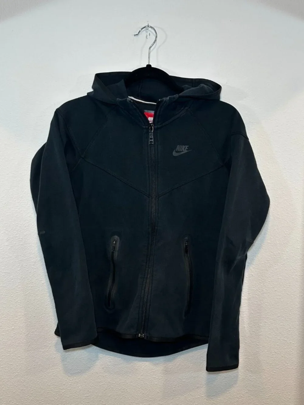 Nike Women's Athletic Full Zip Black Hoodie Tech Fleece Jacket Size Small